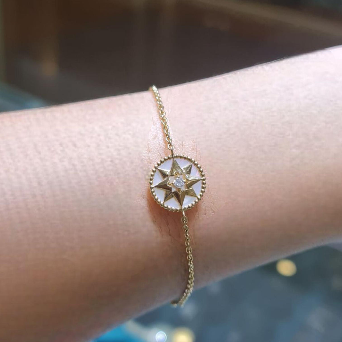 Star Lucky MOP Diamond Bracelet 18K / Diamond Jewelry-381GBD258RY-HT