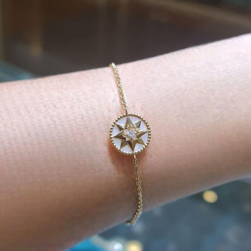 Star Lucky MOP Diamond Bracelet 18K / Diamond Jewelry-381GBD258RY-HT