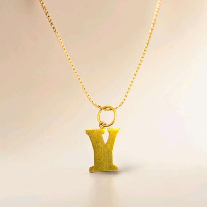 Gold Pendants Letter Y 23K / Liontin Emas Huruf Y 23K / Diamond Jewelry / 291LMSWP1