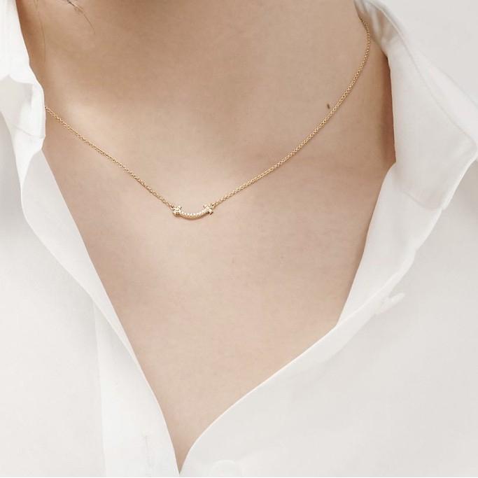 Smile Diamond Necklace Medium And Small/Kalung Berlian -Diamond Jewelry-16KBSM4000RY/369KBD450LS-HT