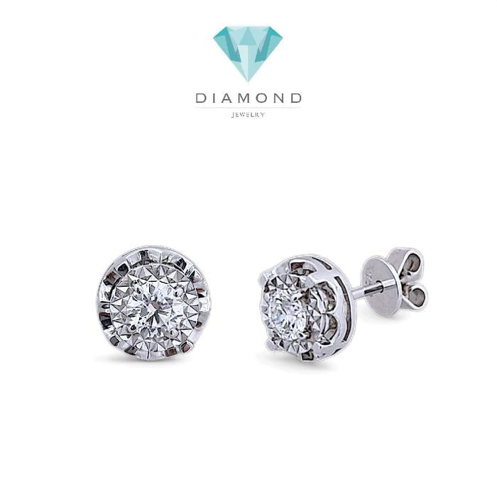 Diamond Solitaire Earring 18K / Diamond Jewelry