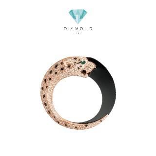 Panthere onyx pendant Diamond and onyx white hold 18 K Diamond Jewelry