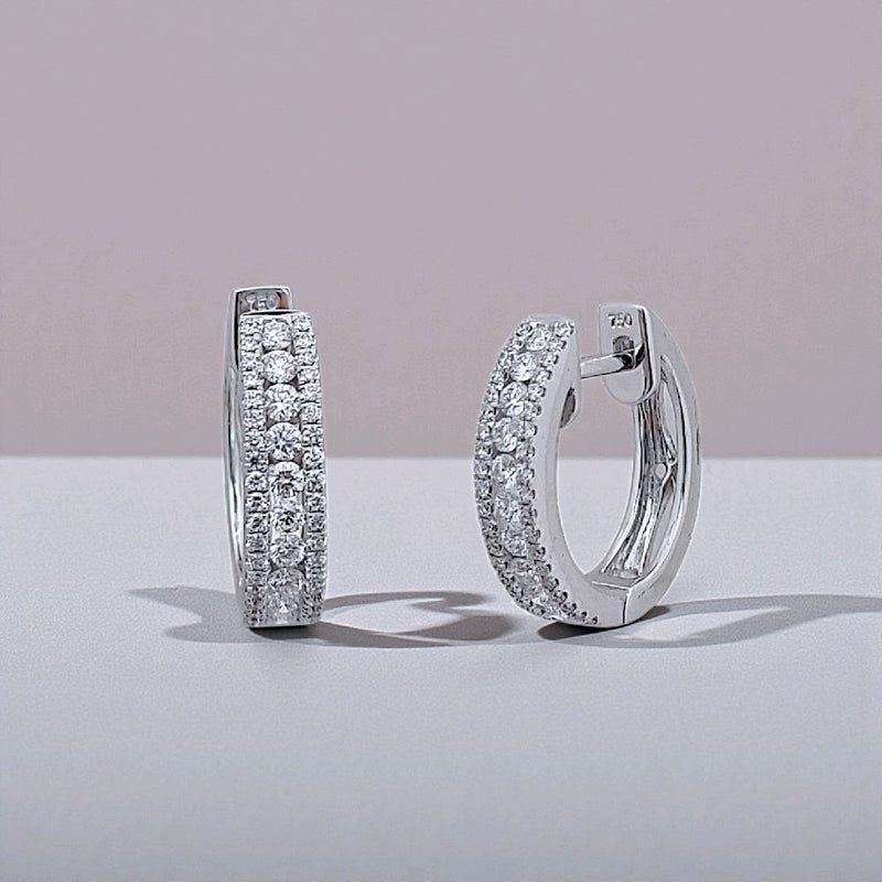 Hoop Diamond Earring 18K / Anting Berlian Hoop 18K / Diamond Jewelry 402AB4800LS-HT