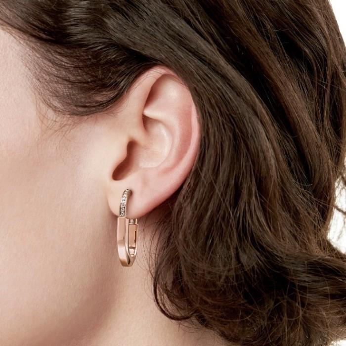 T lock earring diamond Tif 18k gold-Diamond Jewelry Anting