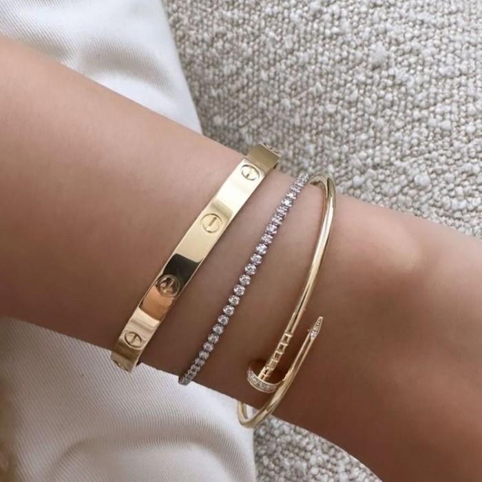 Diamond Listring bracelet 18k white gold-Diamond Jewelry