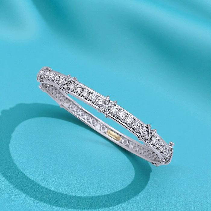 Cross Diamond Bracelet 18K / Gelang Berlian Silang 18K / Diamond Jewelry 26GBD8320RB - HT