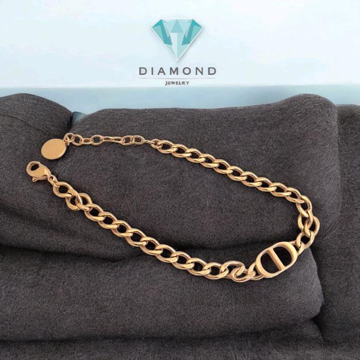 Chain CD Gold Bracelet 18K-Diamond Jewelry-12GBD1238RB