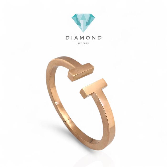 Double T Bangle 18K-Diamond Jewelry-1GBD2883RB-(4500HT)