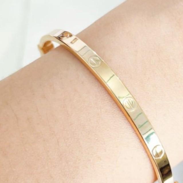 Gelang emas polos bracelet love mas klik 16/17K -Diamond Jewelry