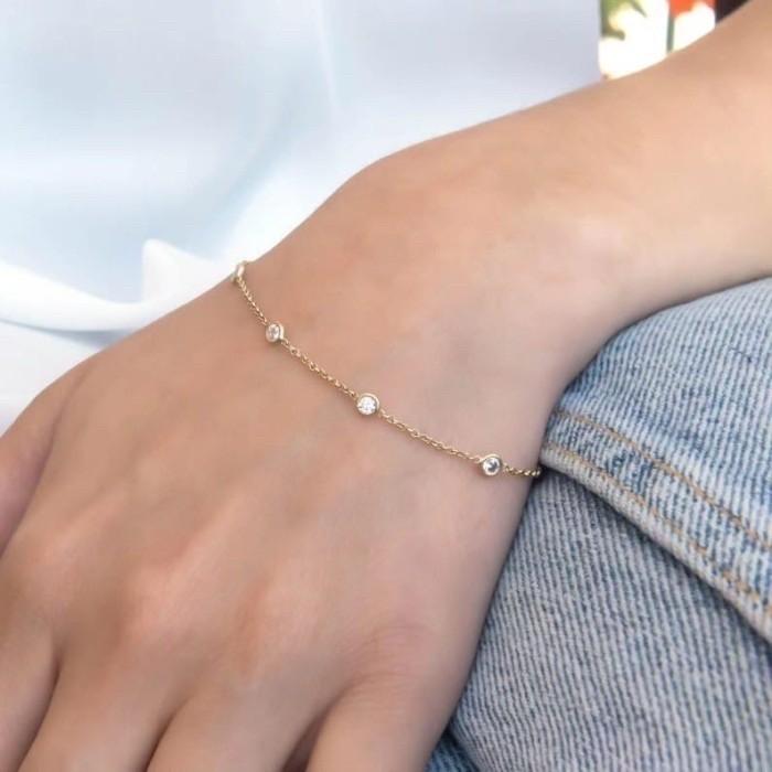 Gelang Diamond Solitaire 18k Stacking Medium/small-Diamond Jewelry