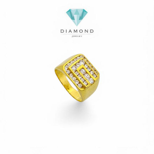 Cincin Mas Laki Kotak 23K-Diamond Jewelry