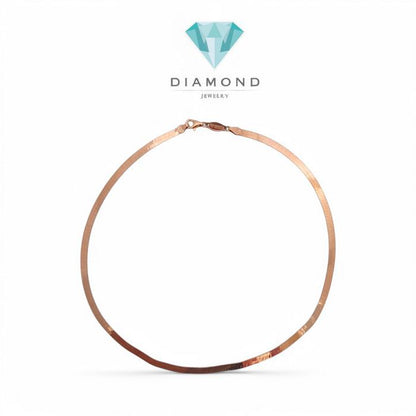 flat gold necklace snake rose gold necklace Rose Gold 750K-Diamond Jewelry- Kalung Perhiasan Emas Flat snake
