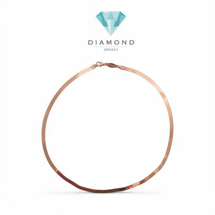 flat gold necklace snake rose gold necklace Rose Gold 750K-Diamond Jewelry- Kalung Perhiasan Emas Flat snake