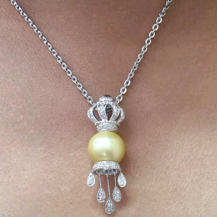 Liontin Crown Pearl Diamond 18K / Diamond Jewelry 5LMGT998WP-(1500HT)