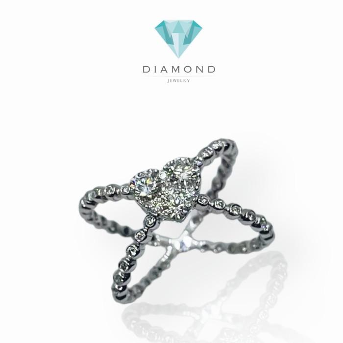 Heart Cross Diamond Ring 18K gold-Diamond Jewelry