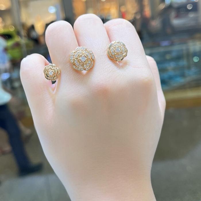 Camelia diamond flowerRing chn 18k / Diamond Jewelry/ Cincin Emas Perhiasan Berlian