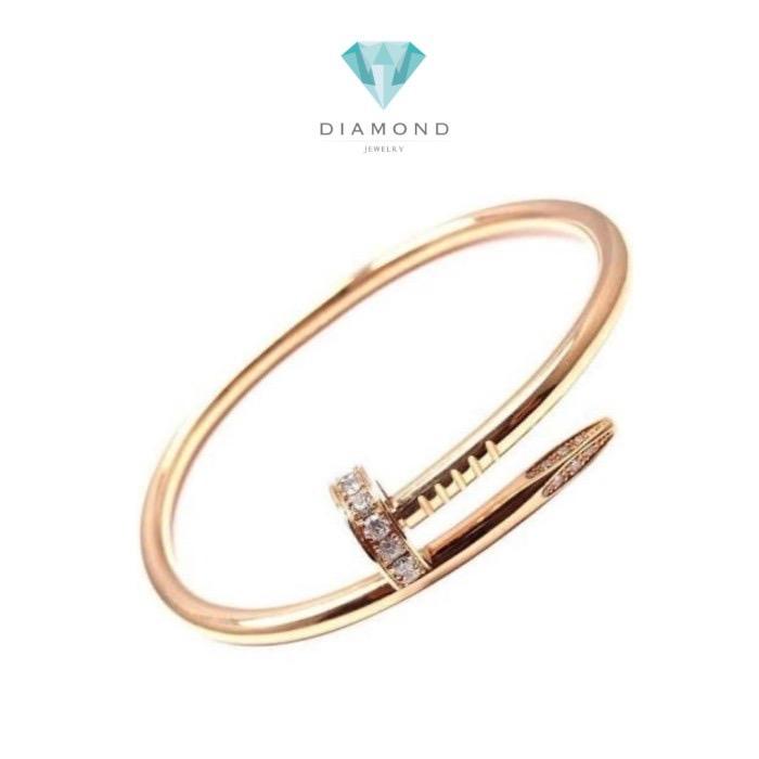 Gelang Nail Emas Berlian Paku Medium 18k /Nail Diamond Bracelet Bangle 18k-Diamond Jewelry-HT-458GBD18750LS