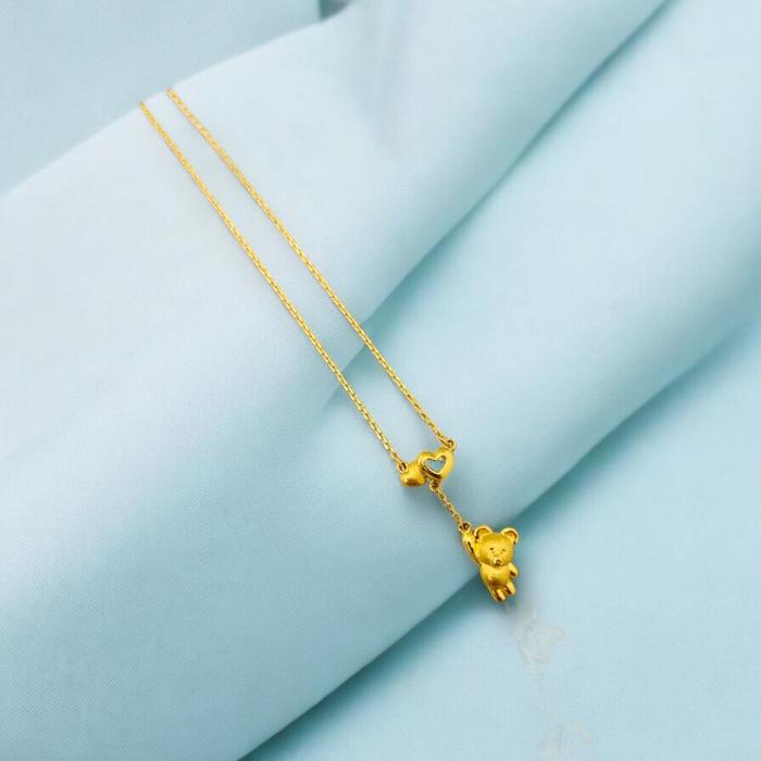 Kalung emas winnie bear/pure gold necklace/kalung emas murni winni bear- 24K Diamond Jewelry
