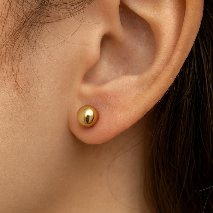Plan Round Gold Earring 700K / Anting Emas Bulat Polos 700K / Diamond Jewelry-HT-416AMS080LS - 418AMS047LS - Small