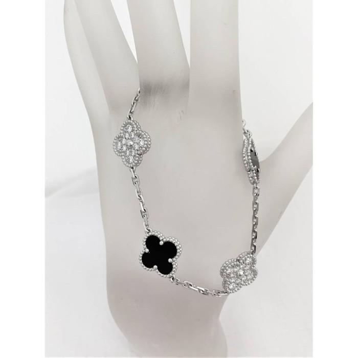 Vca white diamond onyx 5 motif 18k-Diamond Jewelry