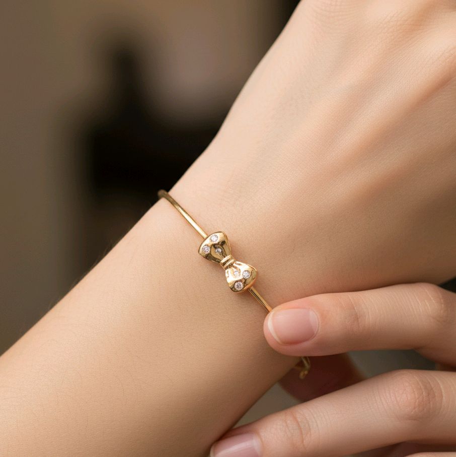 Ribbon Gold Bangle Brecelets 16K / Gelang Emas model Pita 16K / 469GMS322LS