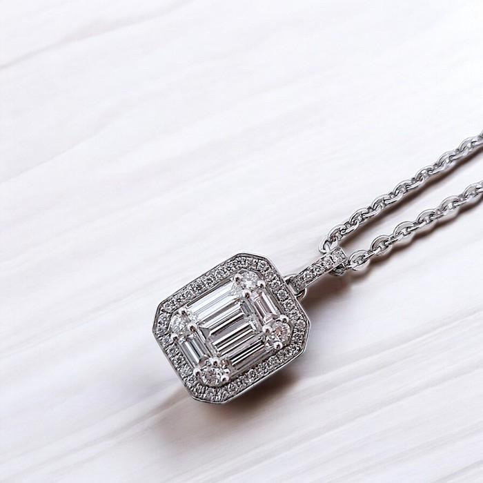 Liontin Magic  solitaire espera Baguette 18K / Diamond Jewelry