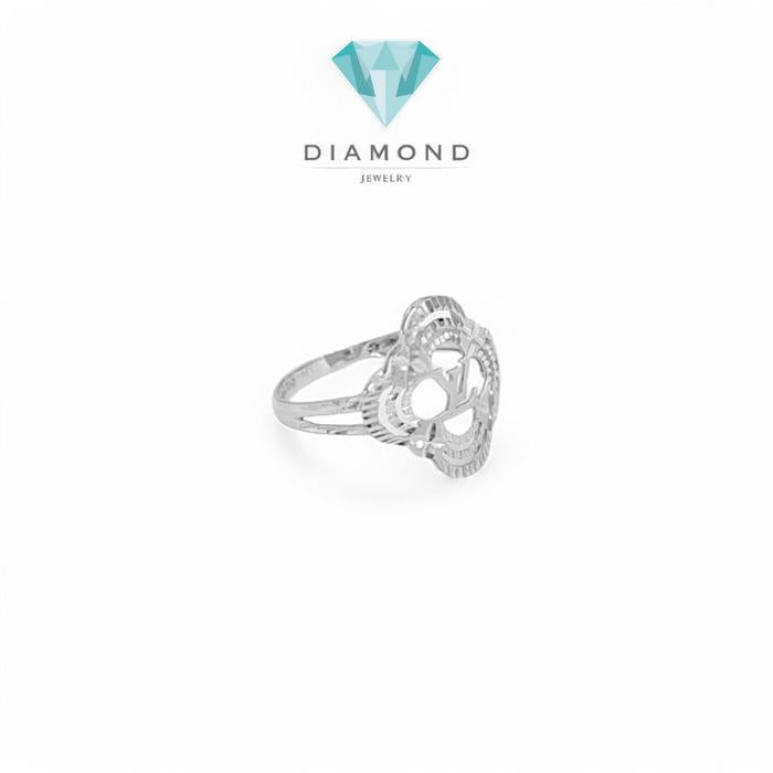 Cincin Mas Putih Clover lv 750-Diamond Jewelry