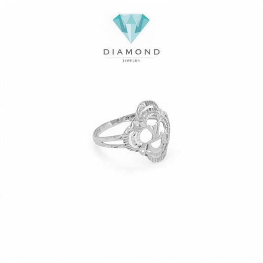 Cincin Mas Putih Clover lv 750-Diamond Jewelry