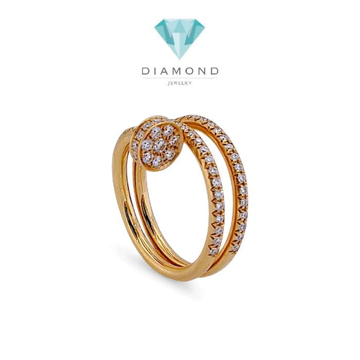 Nail Double Diamond Ring 18K / Cincin Berlian Paku Double 18K / Diamond Jewelry 19CBD1560RB-HT