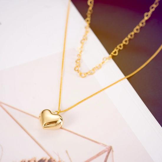 Gold 18K Pendant heart shape Diamond jewelry