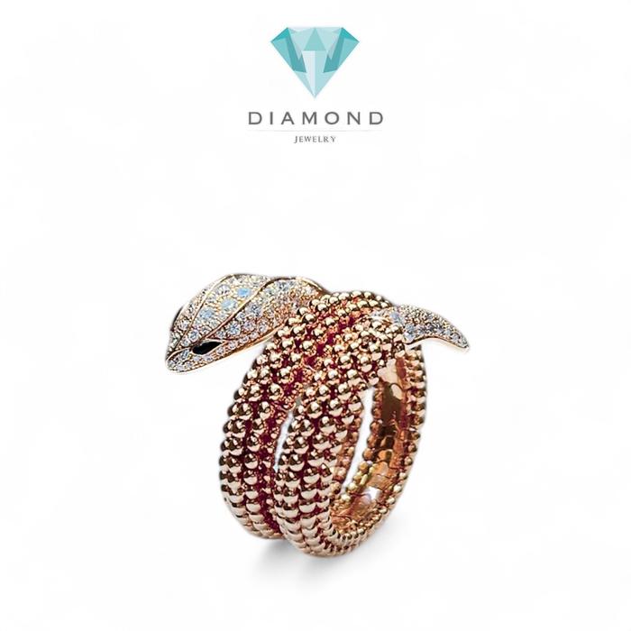 Ulo Snake Serpenti Ring 18K / Cincin Emas Serpenti / Diamond Jewelry-388CBDDM12522LS-HT