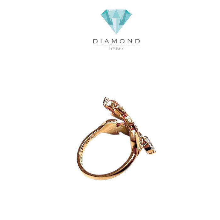 Vine Bypass Diamond Tif Ring 18k / cincin emas Vine Bypass / Diamond Jewerly-387CBDDM3943LS-HT