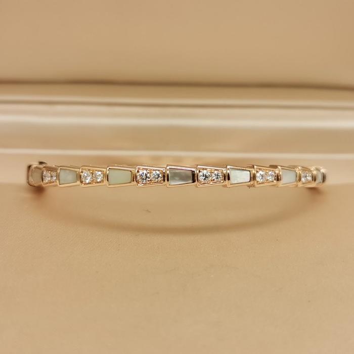 Ulo sisik mop bracelet diamond bangle/ gelang emas sisik mutiara berlian emas 18k- Diamons Jewelry