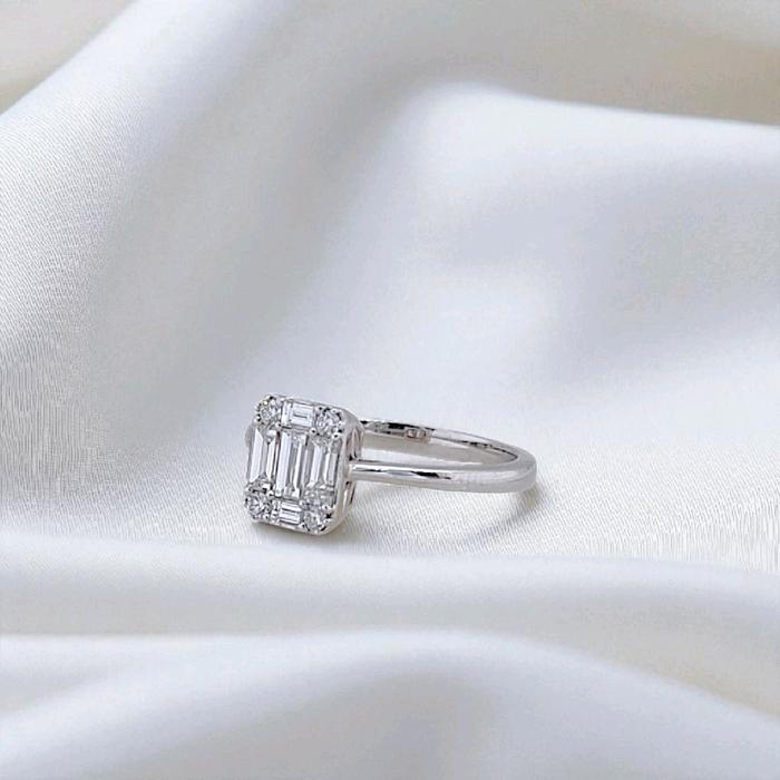 Baguette Diamond Ring 18K / Cincin Berlian Baguette 18K / Diamond Jewelry 95CBD83800AB-HT