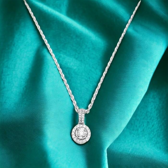 Solitaire illusion 1 crt diamond pendant 18k-Diamond Jewelry