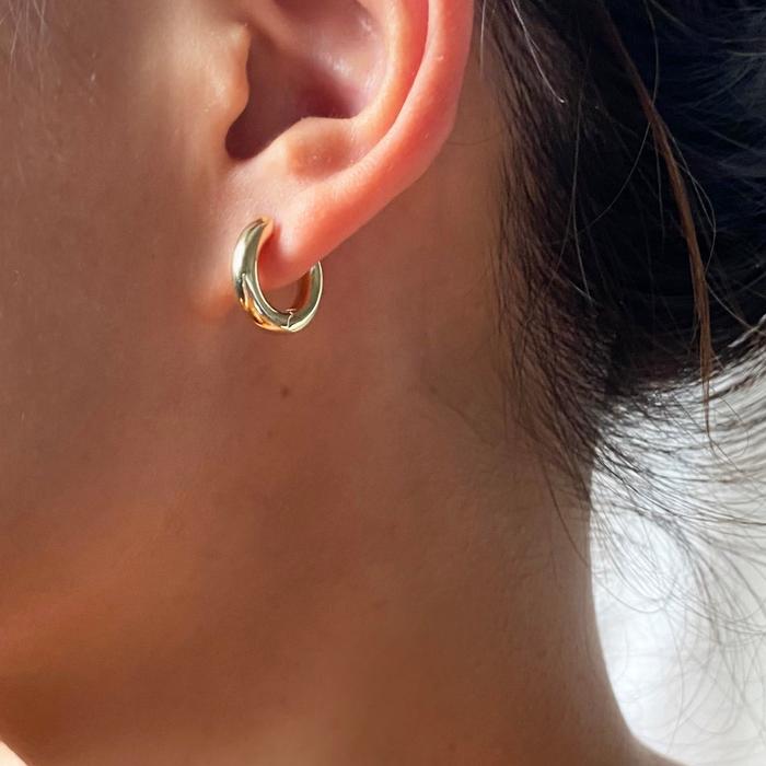 Small hoop anting bayi/anting wanita emas bulat polos 16/17k/ anting emas hoop /anting emas bayi polos-Diamond Jewelry