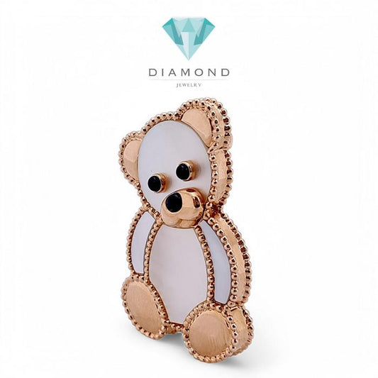 Teddy Clip brooch MOP 18K vca / Diamond Jewelry