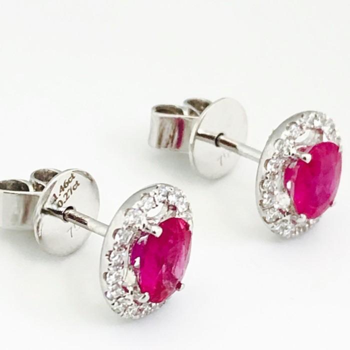 Rubby diamond earring solitaire 18k-Diamond Jewelry