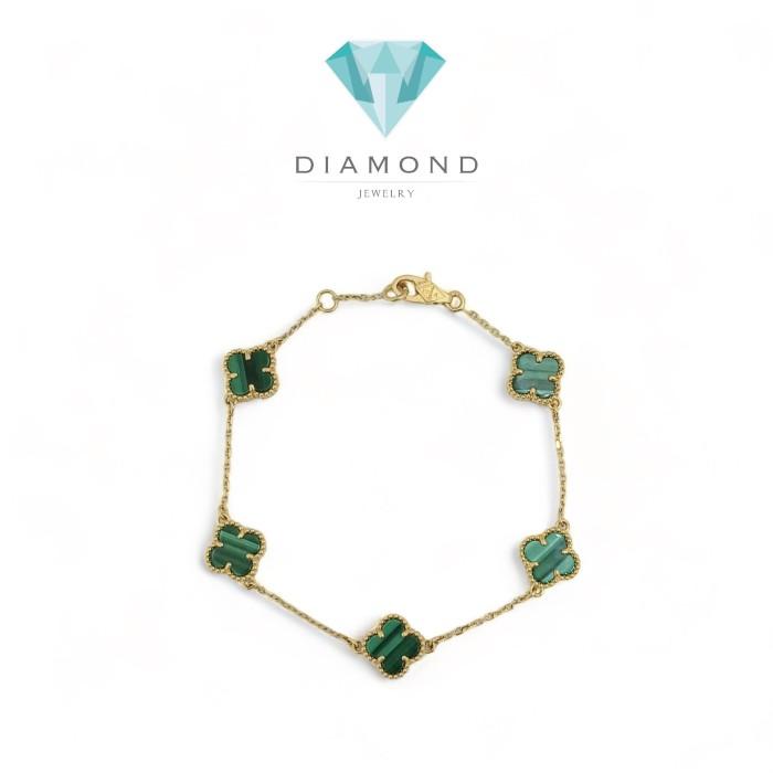 Sweet green malachite clover 18k-Diamond Jewelry