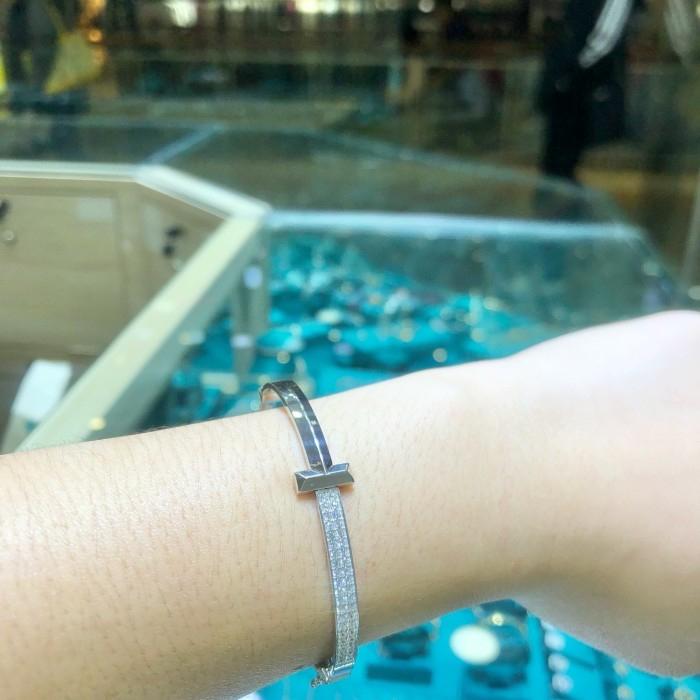 T1 Bangle Gelang Emas 750K White Gold-Diamond Jewelry-336GMS8LS-HT