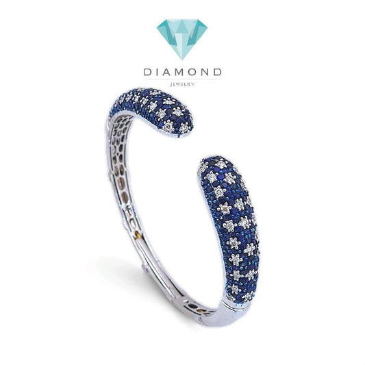 Blue Sapphier Diamond Bracelet 18K / Diamond Jewelry