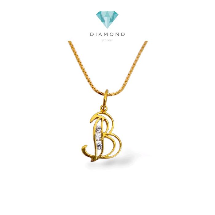 Gold Letter B Pendant 23K / Liontin Emas Huruf B 23K / Diamond Jewelry / 294LMSWP1