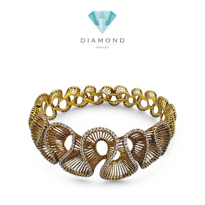 Diamond Bracelet Vintage spiral 18K / Diamond Jewelry