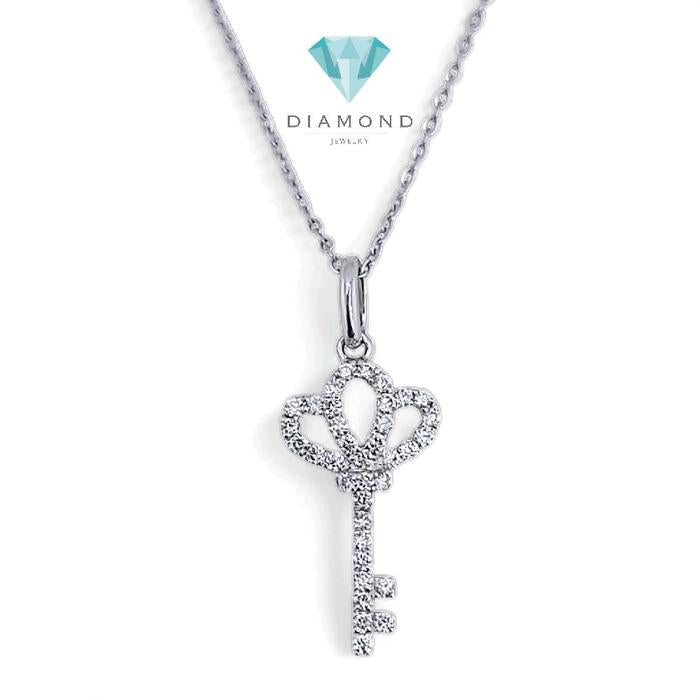 Triad key pendant diamond 18k Gold -Diamond Jewelry