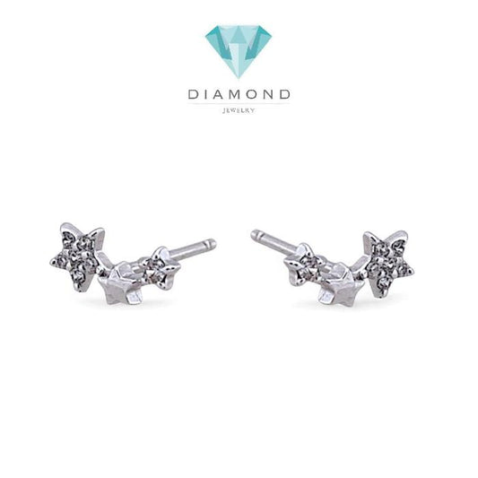 Triple Star Gold Earring 750K / Anting Emas Tiga Bintang 750K / Diamond Jewelry 407AMS102LS-HT