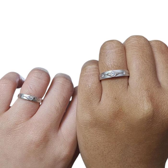Wedding Ring Triple Diamond 18K / Cincin Nikah Triple Berlian 18K / Diamond Jewelry 59CBNKH6194WPLS - 60CBNKH8588WPLS-HT