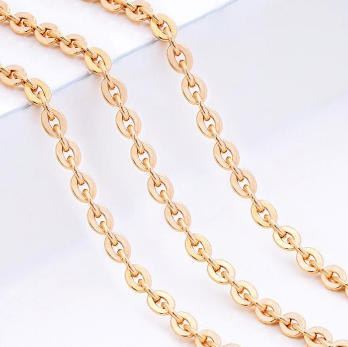 Kalung necklace 18k white/gold chain -Diamond Jewelry-392KMS2LS-111KMSLS