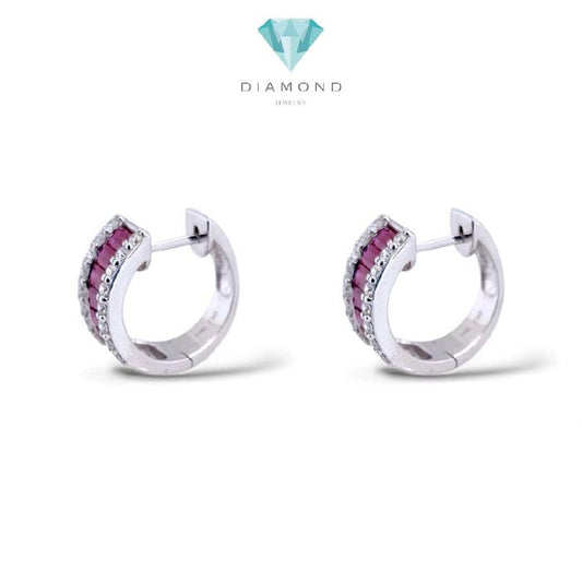 Ruby And Diamond Earrings 18K / Anting Diamond Ruby 18K / Diamond jewelry / 112AB168000AB