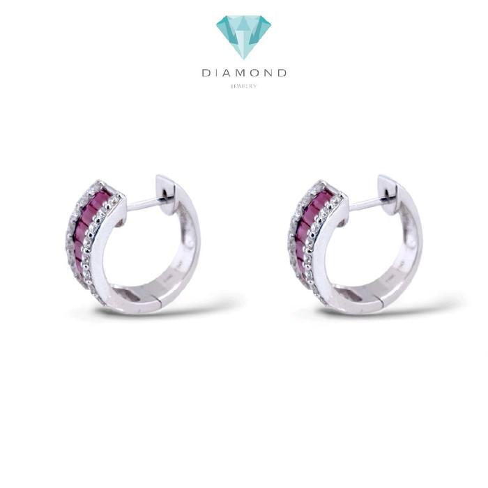 Ruby And Diamond Earrings 18K / Anting Diamond Ruby 18K / Diamond jewelry / 112AB168000AB