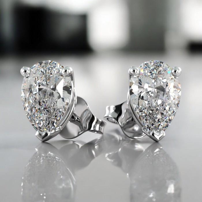Pearshape Lab Grown Diamond Earring 3CT  18K- Elsy Jewelry